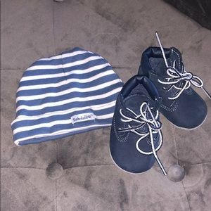 Infant crib booties/cap set